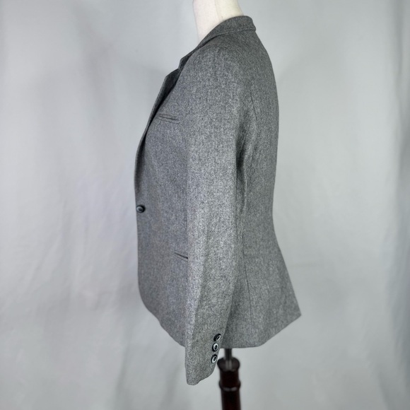 Vintage grey wool blazer slim fit tailored single button union made in USA XS - Picture 7 of 13